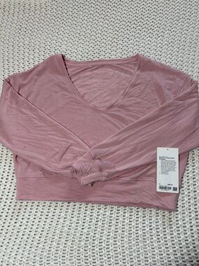 lululemon pink haze BeCalm scoop neck pullover size small